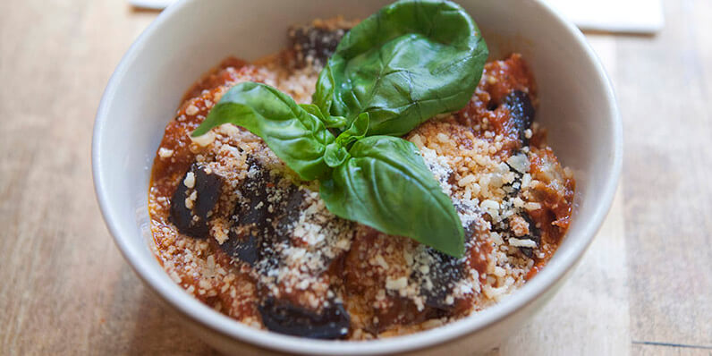 Eggplant with Basil and Cheese